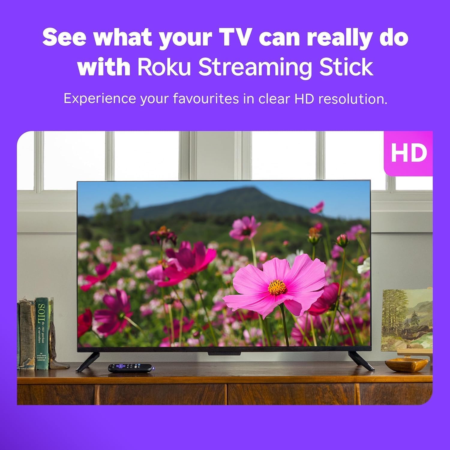 Roku HD streaming device with compact design and easy setup