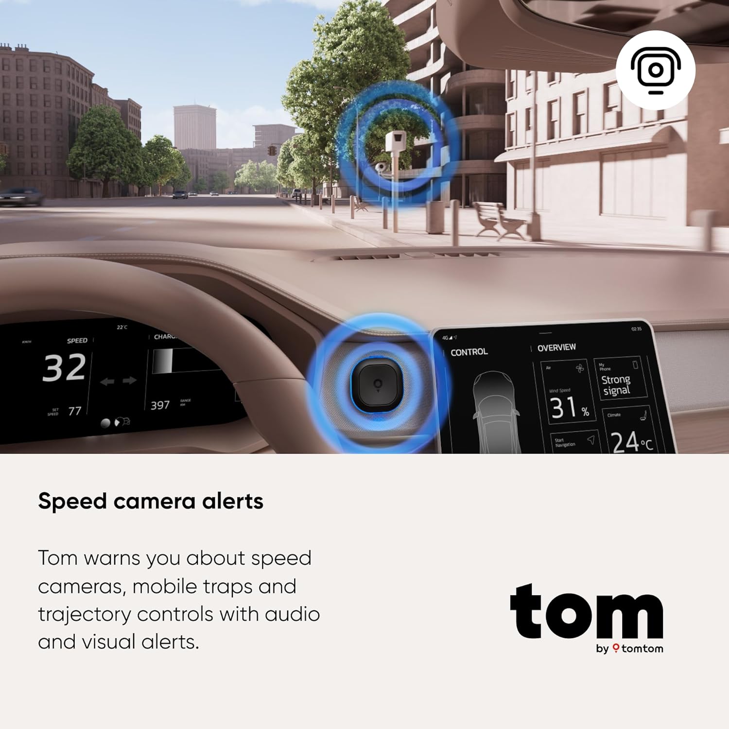 Speed camera alert device for safer driving