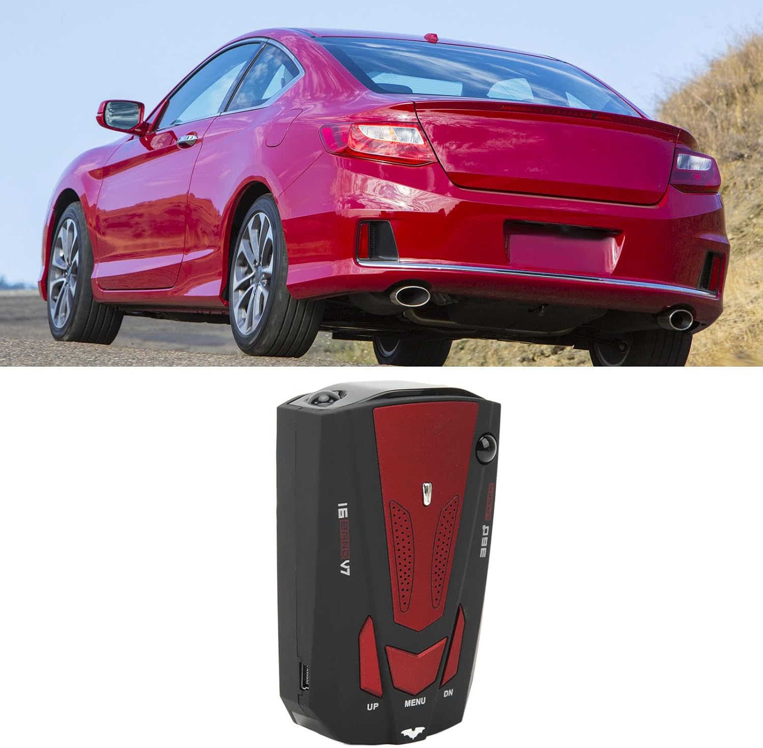 360-degree radar detector with speed camera detection for cars