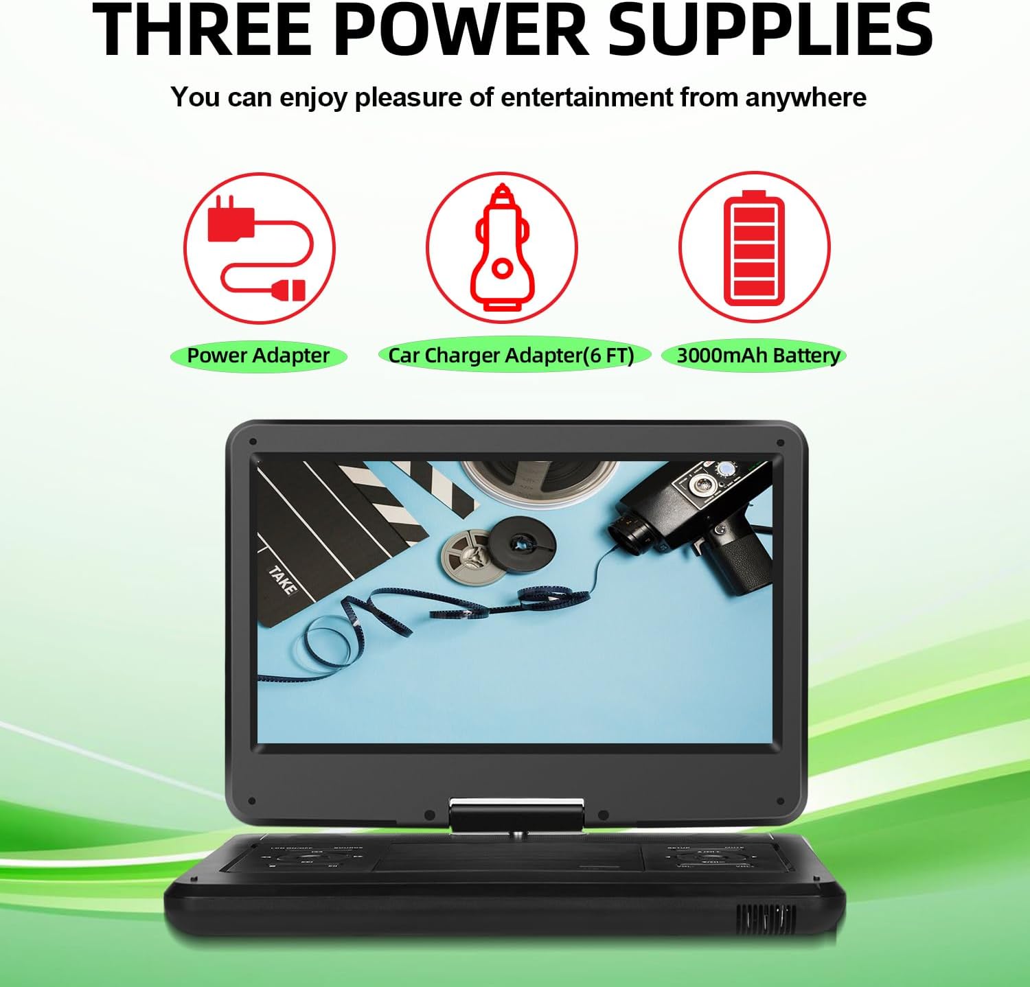 affordable KCR portable TV DVD combo with screen and built-in tuner for HD viewing