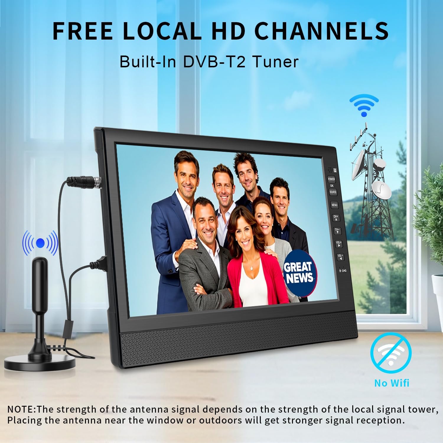 purchase Zoshing 12 inch portable TV for home or travel entertainment
