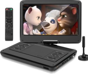 KCR portable TV DVD player combo with built-in screen for HD video playback and travel use