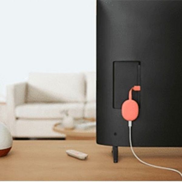 Google Chromecast met Google TV 4K Sunrise Pink Afstandsbediening Spraakbediening