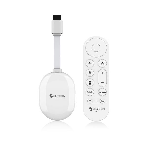 Siltcon Android TV Dongle Wit 4K UHD Streaming Stick met Afstandsbediening